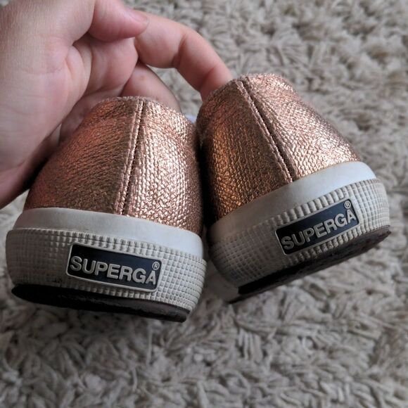 Superga Rose Gold Metallic 2750 Cometu Trainers - Picture 4 of 8